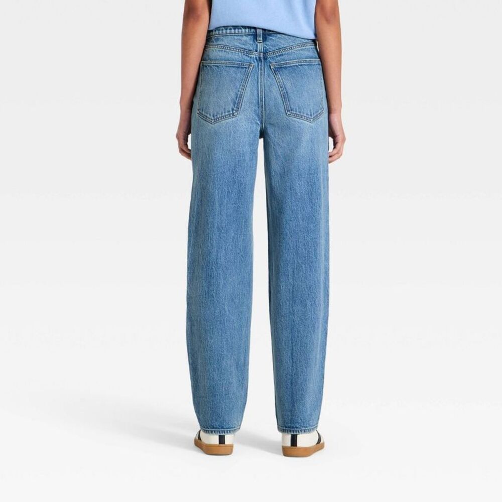 Women's Vintage Straight Pants - Universal Thread Dark Wash 8 Long - Picture 2 of 4